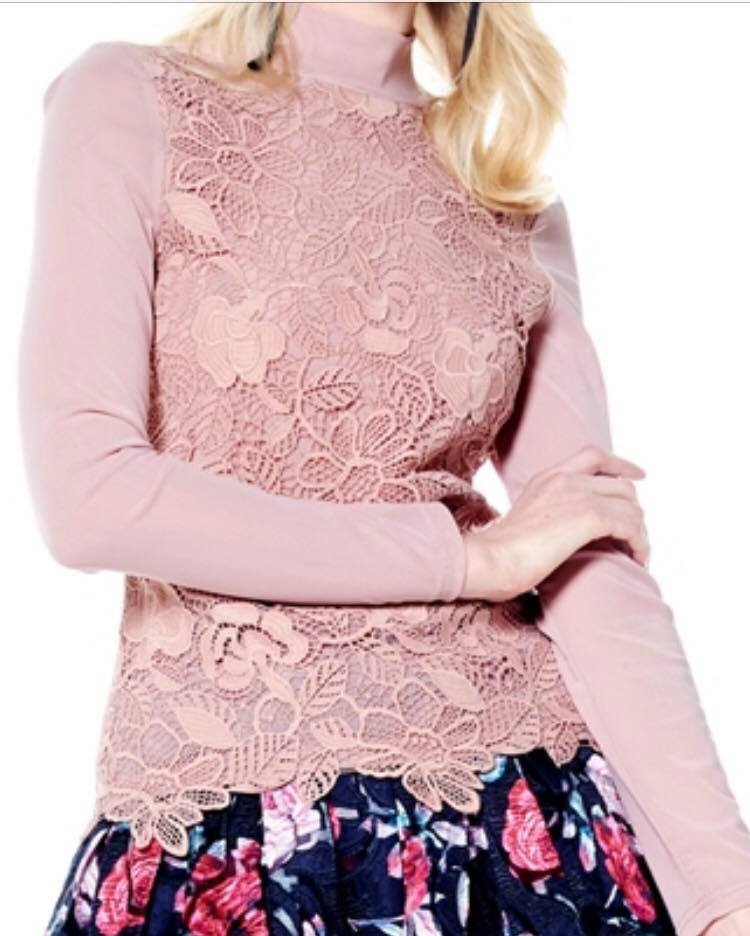 FLOWER LACE MESH TOP
