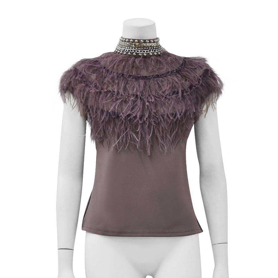 FEATHER EMBELLISHED TOP
